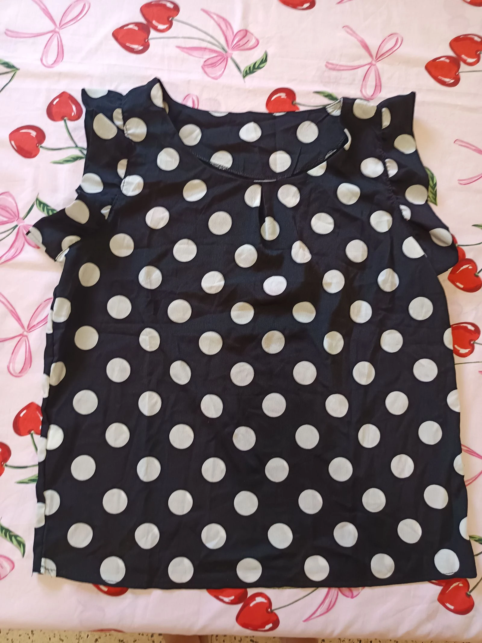 Blusa Lunares Vintage Chic XXL • Estilo Y2K / Retro 🖤